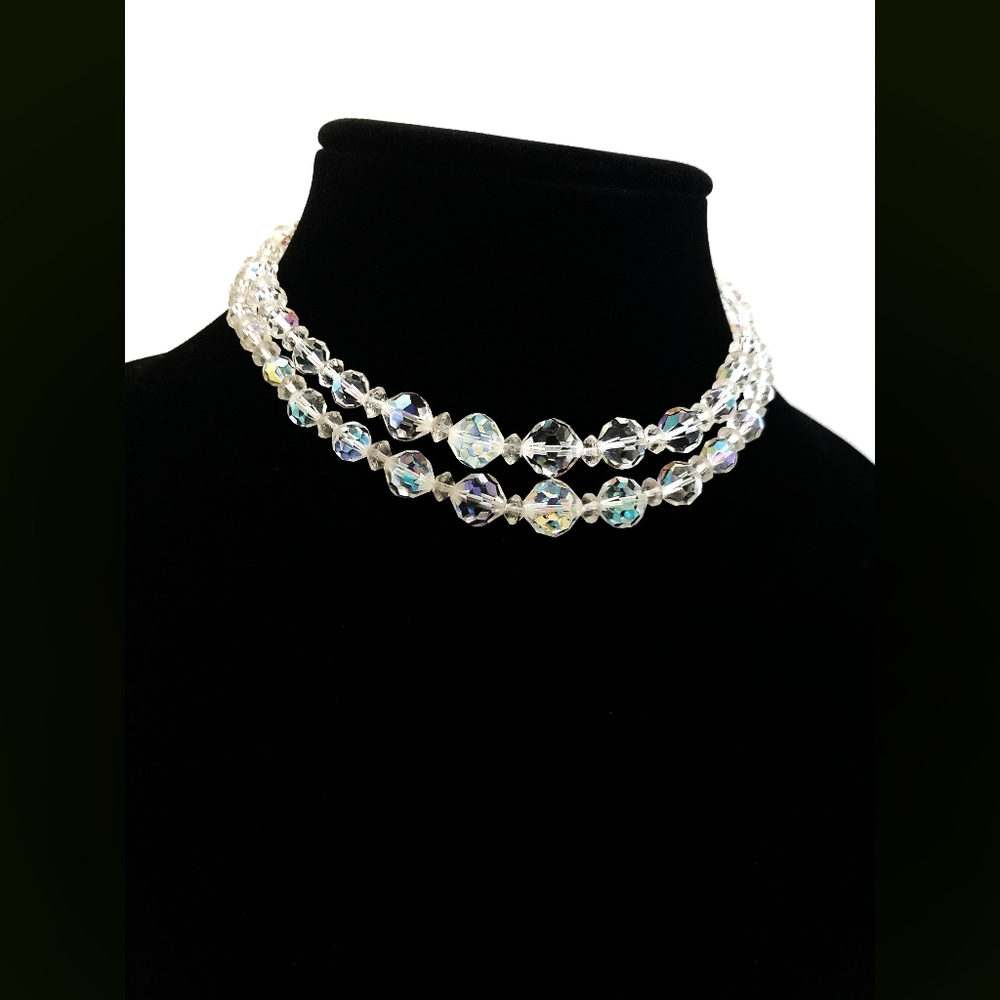 Vintage Double Strand Aurora Borealis Choker - image 7